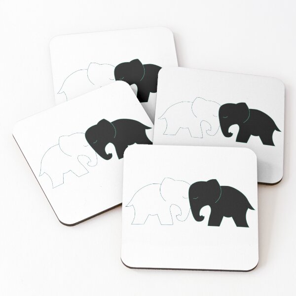Item preview, Black and White Elephant Love designed and sold by nldesigns.