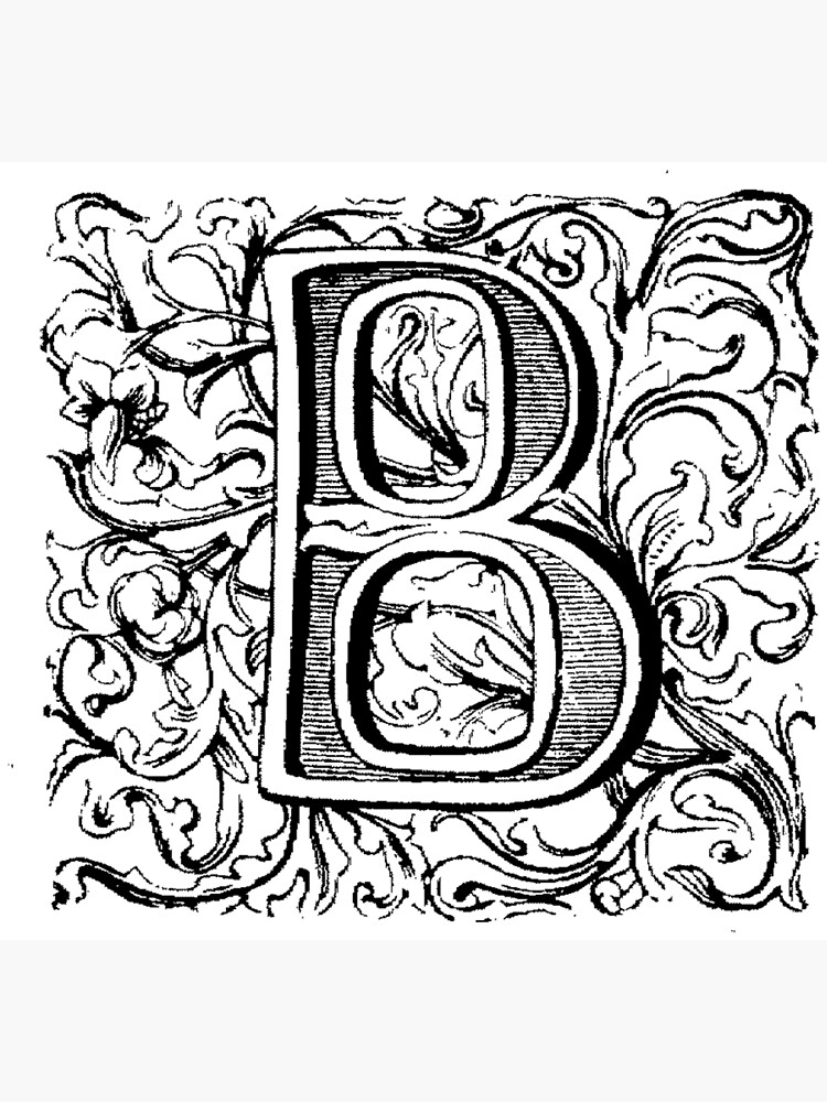 "Floral Alphabet Letter B" Canvas Print by Quill-n-Ink | Redbubble