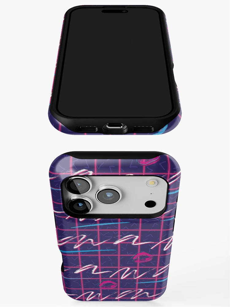 Thumbnail 3 of 4, iPhone Case, Synthwave Retro Pattern designed and sold by PatternTale.