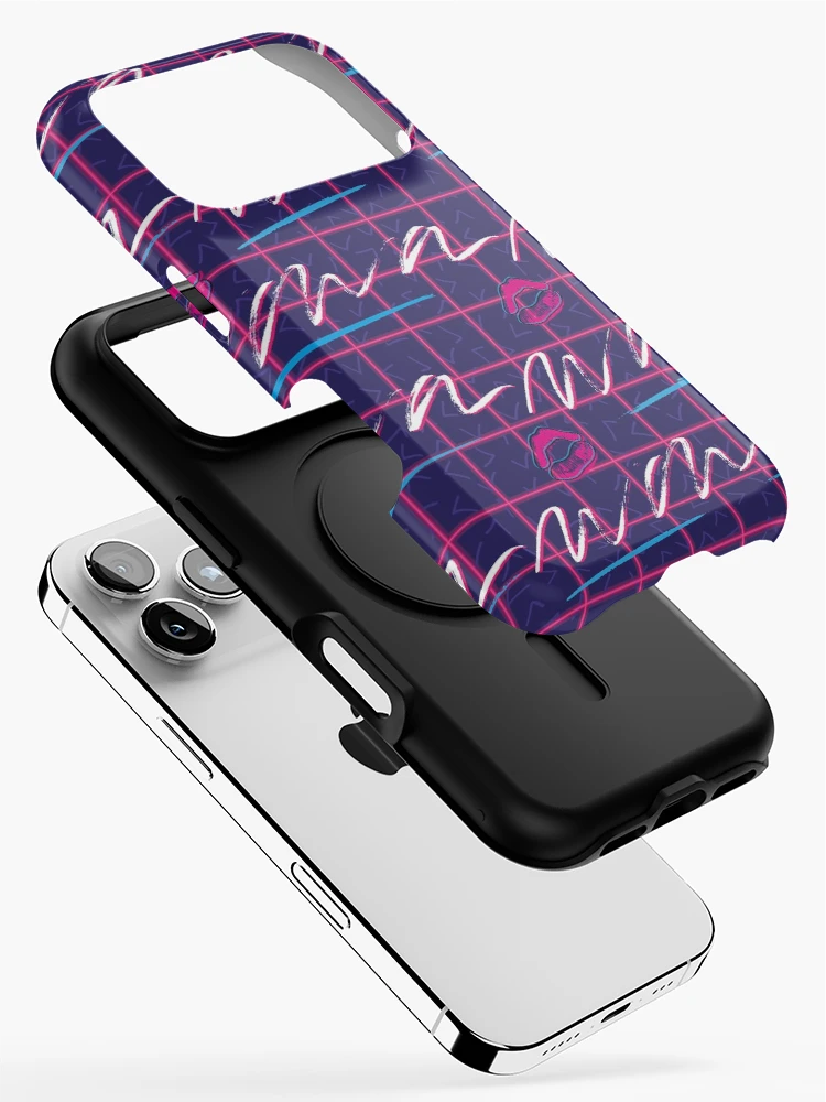 Thumbnail 2 of 4, iPhone Case, Synthwave Retro Pattern designed and sold by PatternTale.