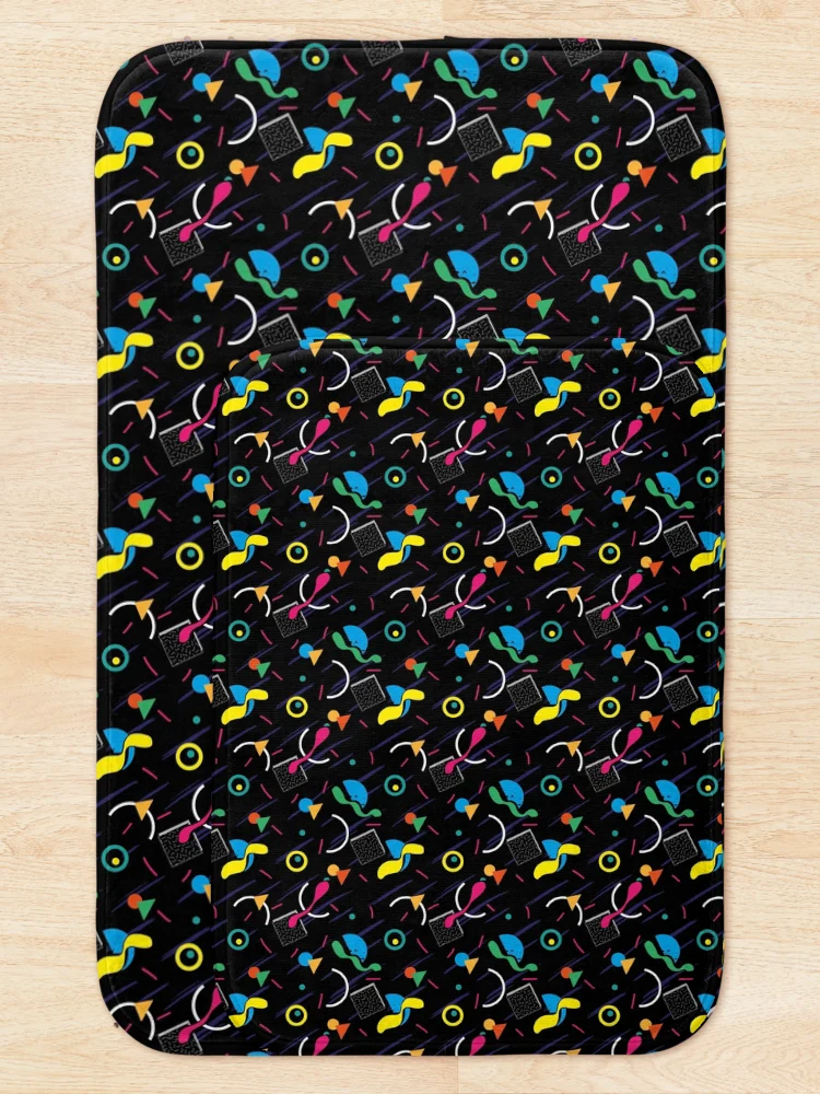 Thumbnail 5 of 6, Bath Mat, Synthwave Retro Pattern designed and sold by PatternTale.