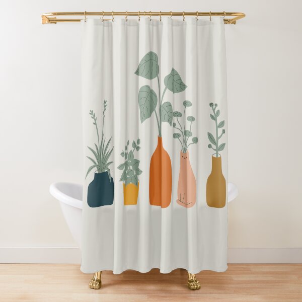 Cat and Plant 9 Shower Curtain