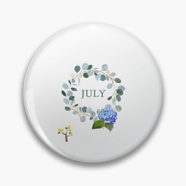 Item preview, July Flower Wreath Illustration  designed and sold by SooDesignStudio.