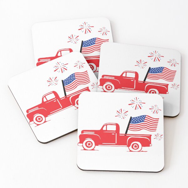 Artikelvorschau, Roter LKW mit amerikanischer Flagge entworfen und verkauft von ARY9.