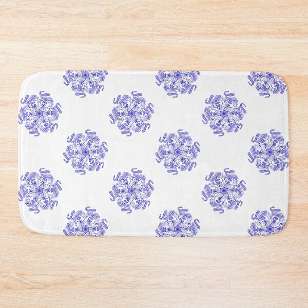 Item preview, Blue skulls snakes and thorns mandala style design around central star designed and sold by Laura Ioana V.