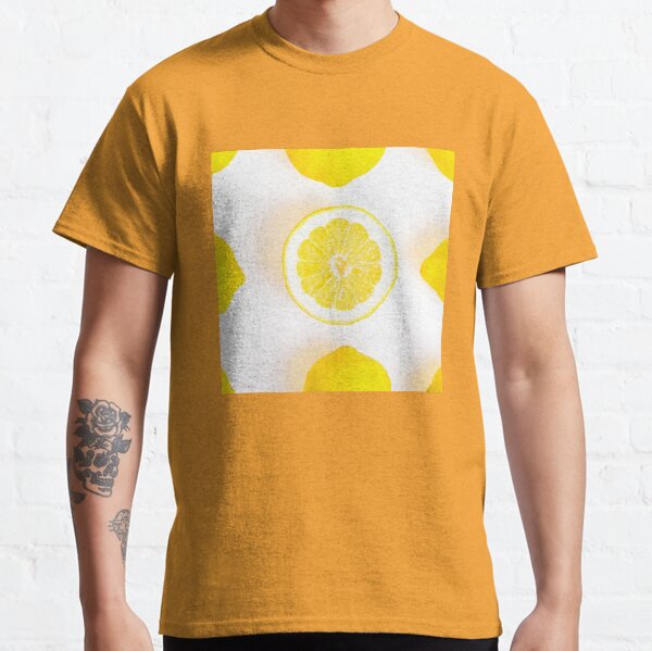 Half colorful lemon in a squared composition Classic T-Shirt