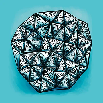 Artwork thumbnail, Abstract Shape With Triangles Pattern by Boriana Giormova