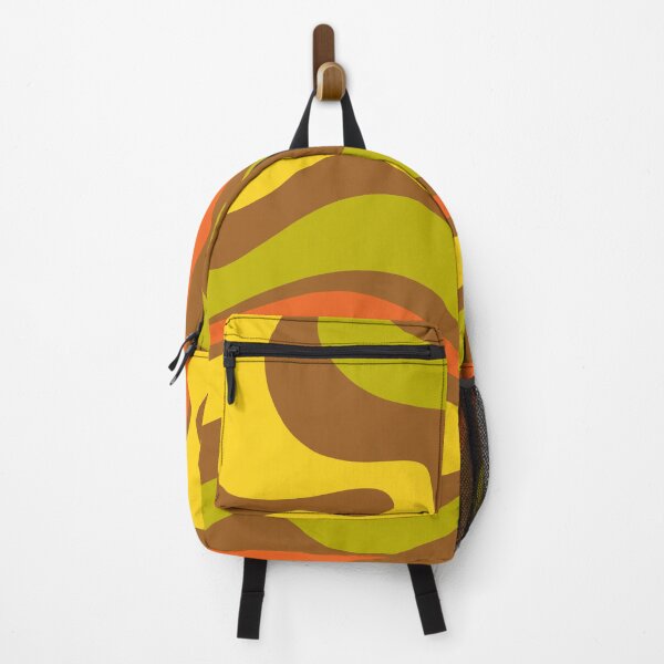 Item preview, Retro Modern Liquid Swirl Abstract Pattern Square in Avocado Green, Yellow, Orange, and Brown designed and sold by kierkegaard.