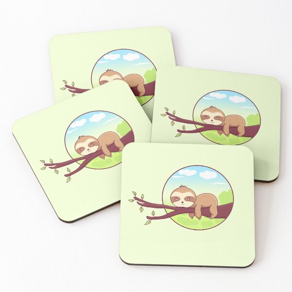 Item preview, Kawaii cute Sleepy sloth on a tree designed and sold by Shalu  Elysian.
