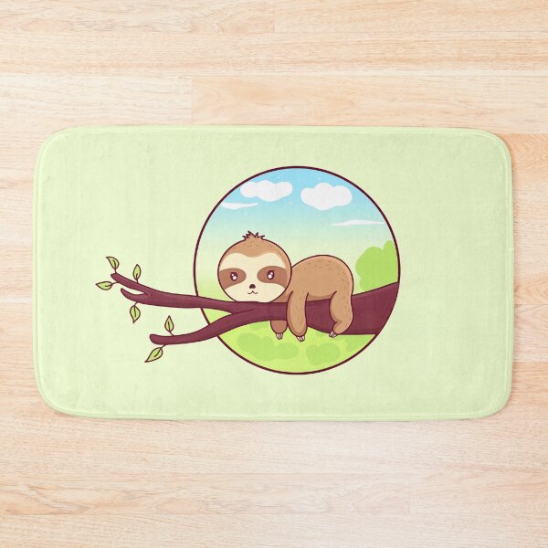 Item preview, Kawaii cute Sleepy sloth on a tree designed and sold by Shalu  Elysian.