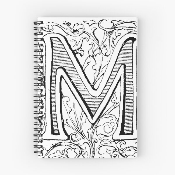 Item preview, Floral Alphabet Letter M designed and sold by Quill-n-Ink.