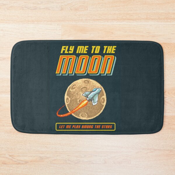 Item preview, Pixel Art Vector Illustration Space Shuttle Flying Moon with 80s Video Game Colors Style designed and sold by Peekonet.
