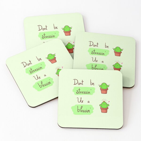 Item preview, Don't be stressin cute cactus quote designed and sold by Shalu  Elysian.