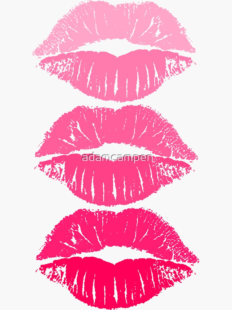 Hot Pink Lips Sticker For Sale By Adamcampen Redbubble