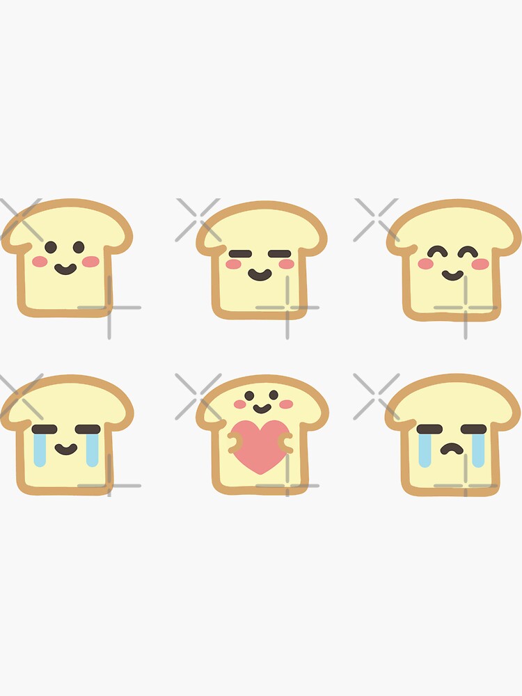 "Cute Bread Emojis (Bread Bakery)" Sticker for Sale by SerenaNg Redbubble
