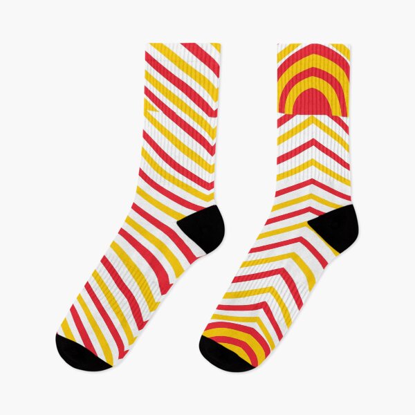 Item preview, Yellow Red V Shape Stripes Semi Circle Half Circle Pattern designed and sold by Nisha Prabhu.