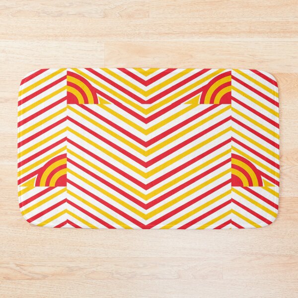 Item preview, Yellow Red V Shape Stripes Semi Circle Half Circle Pattern designed and sold by Nisha Prabhu.