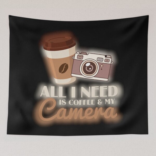 Item preview, All I need is coffee and my Camera (Glowing Effect)  designed and sold by zrvby.