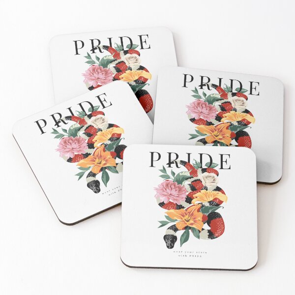Item preview, Pride Slogan with King Snake Wrapping Around Colorful Flowers Illustration designed and sold by Peekonet.