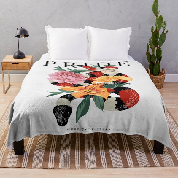 Item preview, Pride Slogan with King Snake Wrapping Around Colorful Flowers Illustration designed and sold by Peekonet.