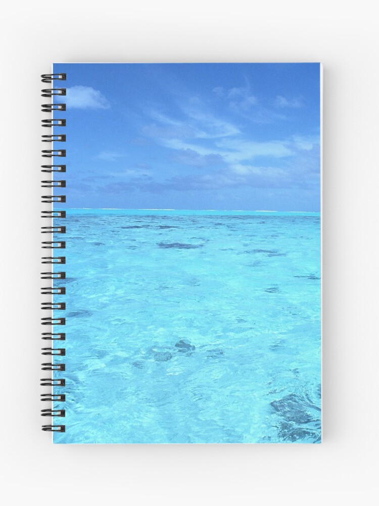 Turquoise Blue Ocean Shore Waves Spiral Notebook for Sale by AlexandraStr