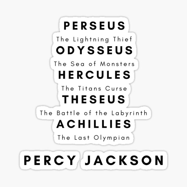 Heroes That Inspired Percy Jackson (Black & White( Sticker
