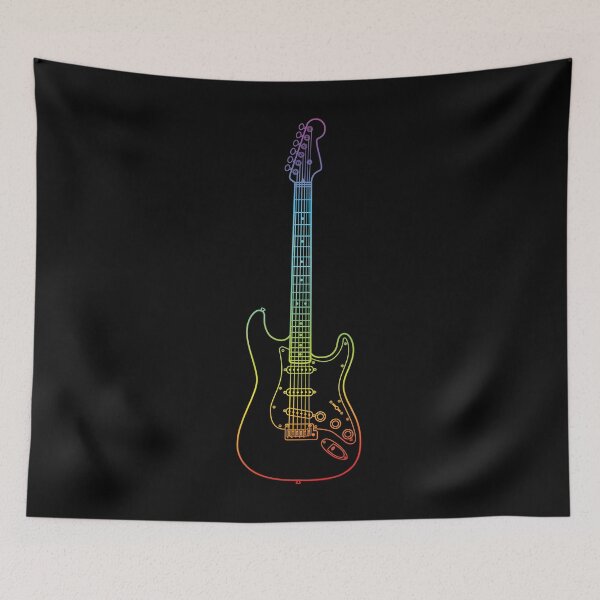 Artikelvorschau, S-Style E-Gitarre Bunter Umriss entworfen und verkauft von nightsworthy.