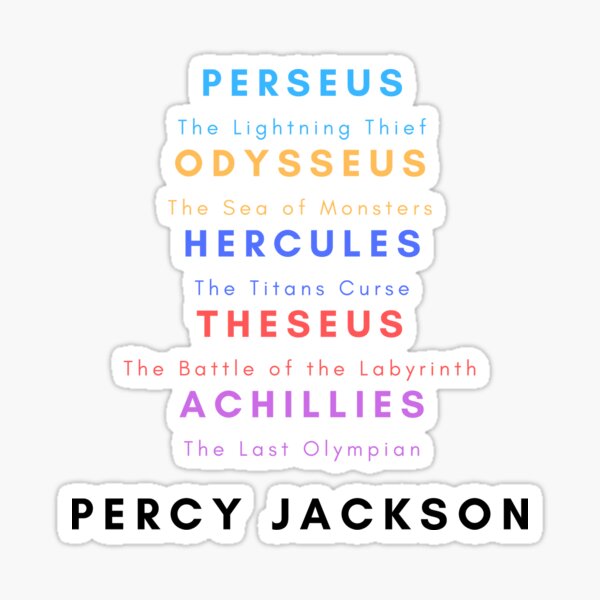Heroes That Inspired Percy Jackson (Color) Sticker