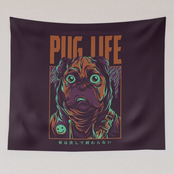 Item preview, Pug Life Illustration designed and sold by Peekonet.