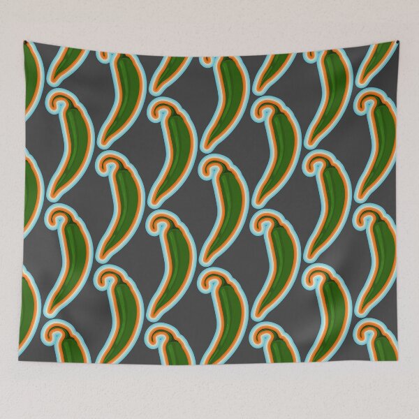 Item preview, Green Chili Pepper with colorful border designed and sold by BRU Design.