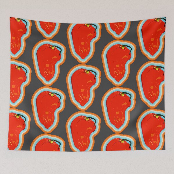 Item preview, Red Habanero Chili with colorful border designed and sold by BRU Design.