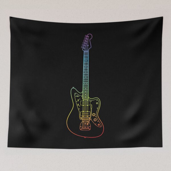 Item preview, Offset Style Electric Guitar Colorful Outline designed and sold by nightsworthy.
