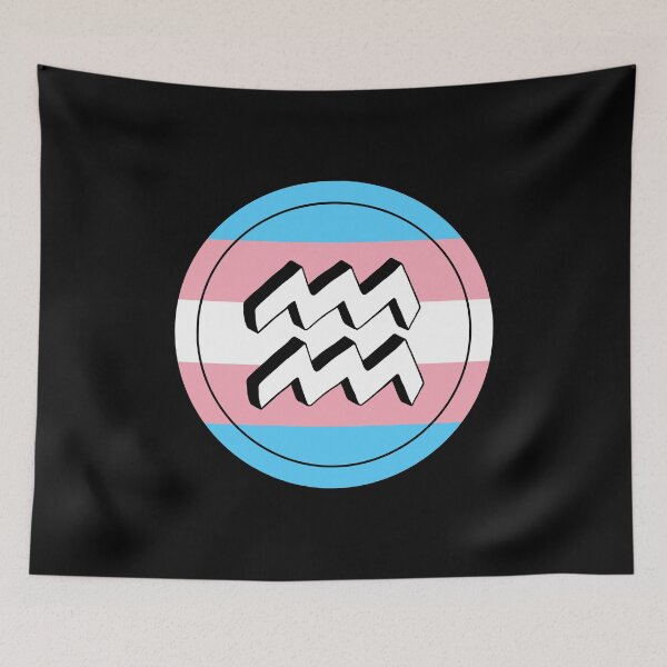 Item preview, Trans Pride Flag Aquarius Zodiac Sign | Birthday Gift for Transgenders designed and sold by throuplescorner.