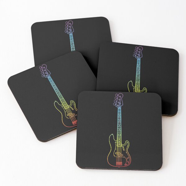 Item preview, P-Style Bass Guitar Colorful Outline designed and sold by nightsworthy.