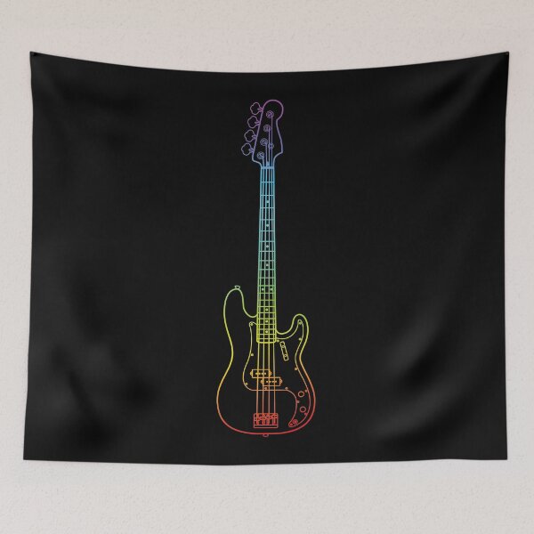 Item preview, P-Style Bass Guitar Colorful Outline designed and sold by nightsworthy.