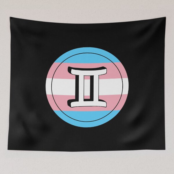 Item preview, Trans Pride Flag Gemini Zodiac Sign | Birthday Gift for Transgenders designed and sold by throuplescorner.