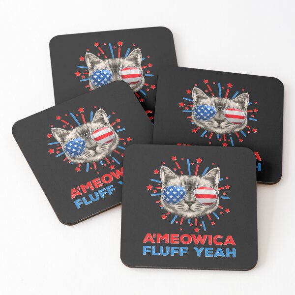Item preview, Meowica Fluff Yeah, American Cat 4th of July, Funny America T-Shirt designed and sold by Bright-Marque.
