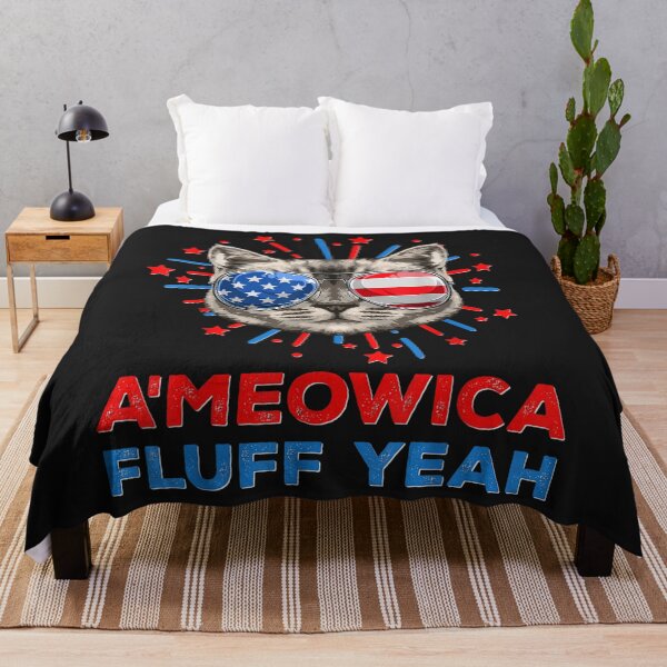 Item preview, Meowica Fluff Yeah, American Cat 4th of July, Funny America T-Shirt designed and sold by Bright-Marque.