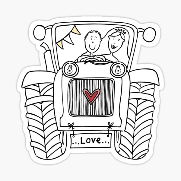 Item preview, Country Wedding Tractor 1 designed and sold by Helen McCartney Designs.