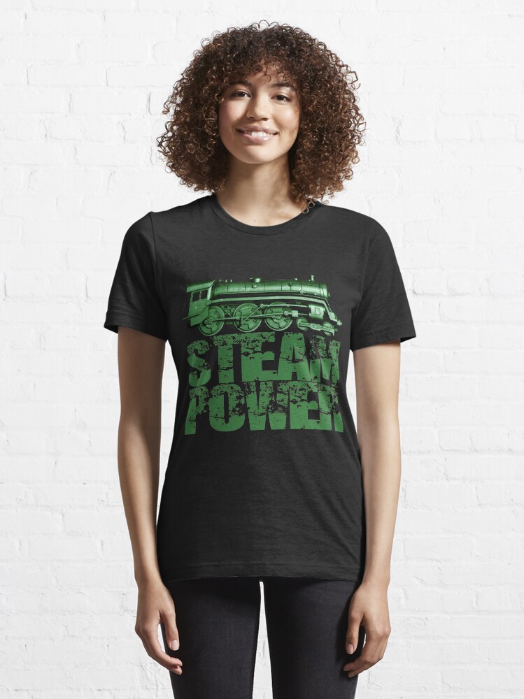 Alternate view of Steam Power Vintage Steam Loco Essential T-Shirt