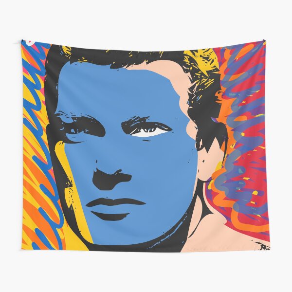 Aperçu de l'œuvre Pop Graffiti Art Portrait d'un acteur français vintage créée et vendue par signorino.