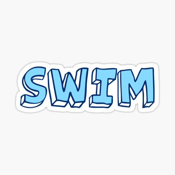 Swim Bubble Letters Sticker