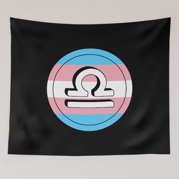 Artikelvorschau, Trans Pride Flag Waage Sternzeichen | Geburtstagsgeschenk für Transgender entworfen und verkauft von throuplescorner.