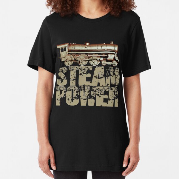 Steam Power Vintage Steam Engine Slim Fit T-Shirt
