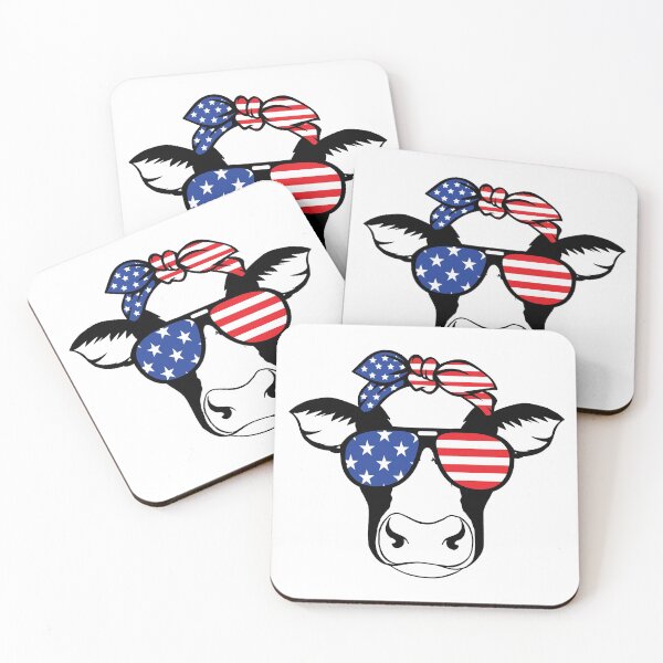 Item preview, American Cow With American Flag Bandana designed and sold by ARY9.