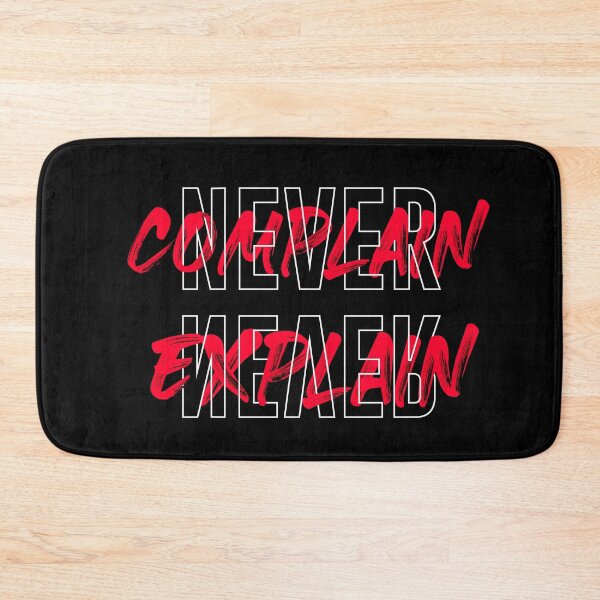 Item preview, Never Complain Never Explain Qoute, cross writing cool red splash design and hollow font  designed and sold by TiiNGA.