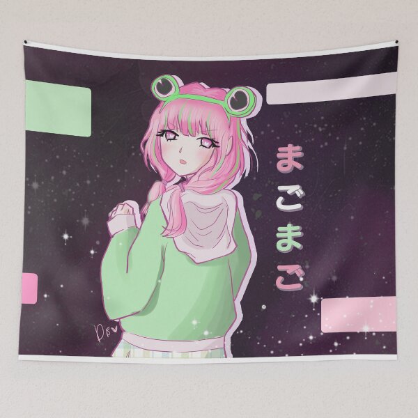 Item preview, Kawaii Cute Anime Girl With Aesthetic Background designed and sold by Faq-Qaf.
