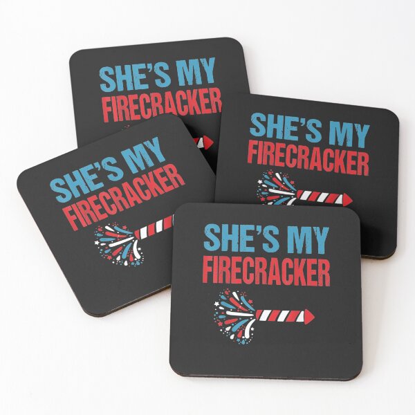 Item preview, She's My Firecracker 4th Of July Fireworks Matching Couples T-Shirt designed and sold by Bright-Marque.