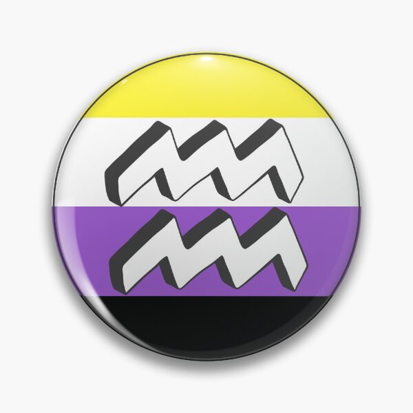 Item preview, Nonbinary Pride Flag Aquarius Zodiac Sign | Birthday Gift for Transgenders designed and sold by throuplescorner.