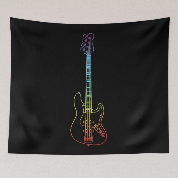 Item preview, J-Style Bass Guitar Colorful Outline designed and sold by nightsworthy.